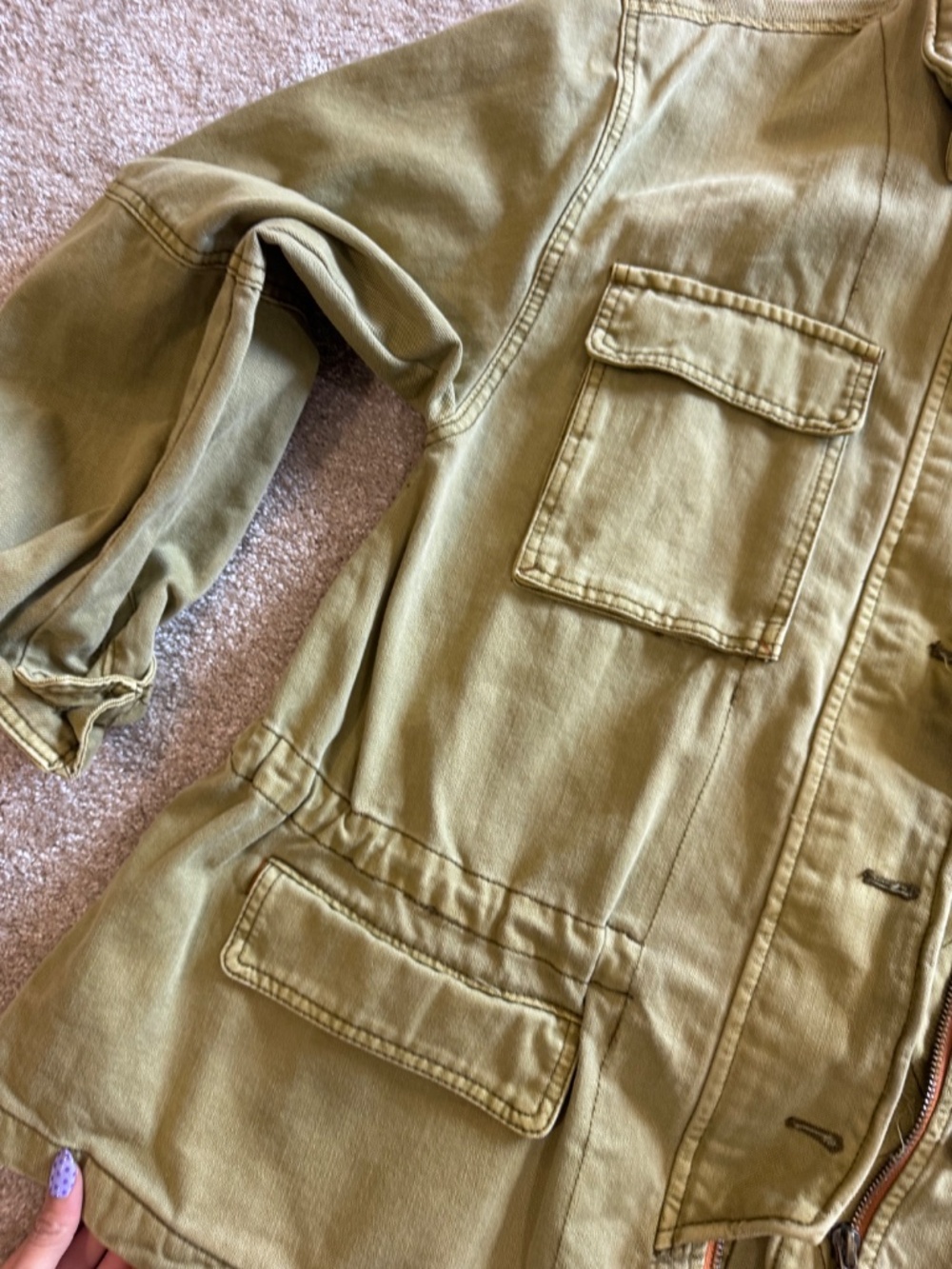 free people green utility jacket - Picture 7 of 9